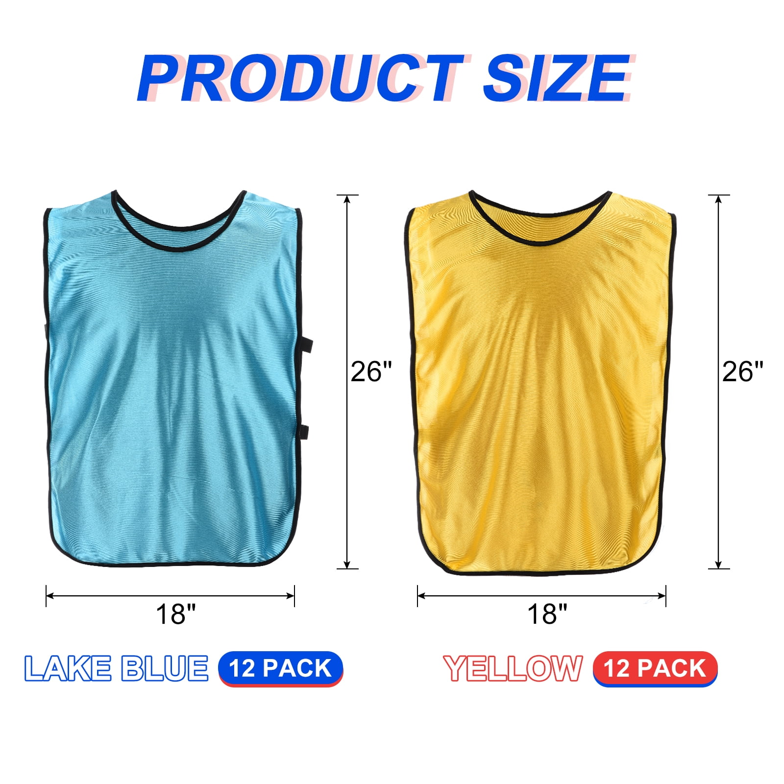 Unique Bargains L Scrimmage Training Vest Soccer Pennies Jersey Team Pinnies Youth Football Practice Jerseys Lake Blue Yellow 24 Pack Other