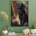 thumbnail image 2 of Flat Coated Retriever Cute Dog Harp Stretched Canvas Size 8x12 – Retro Flat Coated Retriever Dog Batter in Action With Harp for Themed Living Room, 2 of 5
