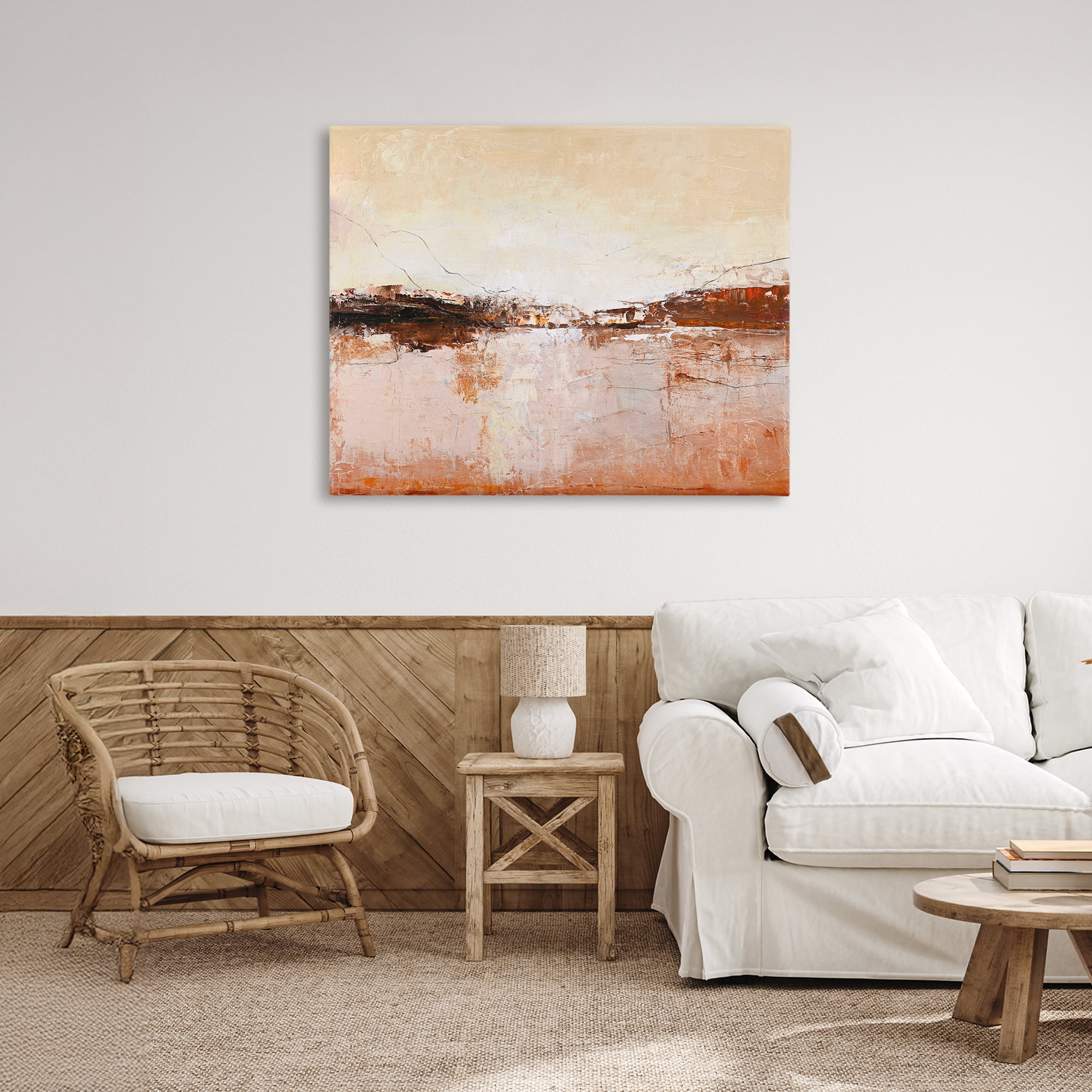 Warm Distressed Horizon Canvas Wall Art, design by Design Fabrikken