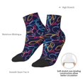 thumbnail image 6 of Fuzoiu Multicolor Bowling Print Adult Socks, Crew Moisture-wicking Socks, Unisex Cushion Crew Socks,Casual Sports Ankle Socks, 6 of 7