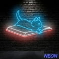 thumbnail image 3 of Handmadetneonsign Cute Cat Reading Book Neon Sign, Cat Led Light, Book Wall Art, Home Wall Decor 91437, 3 of 5