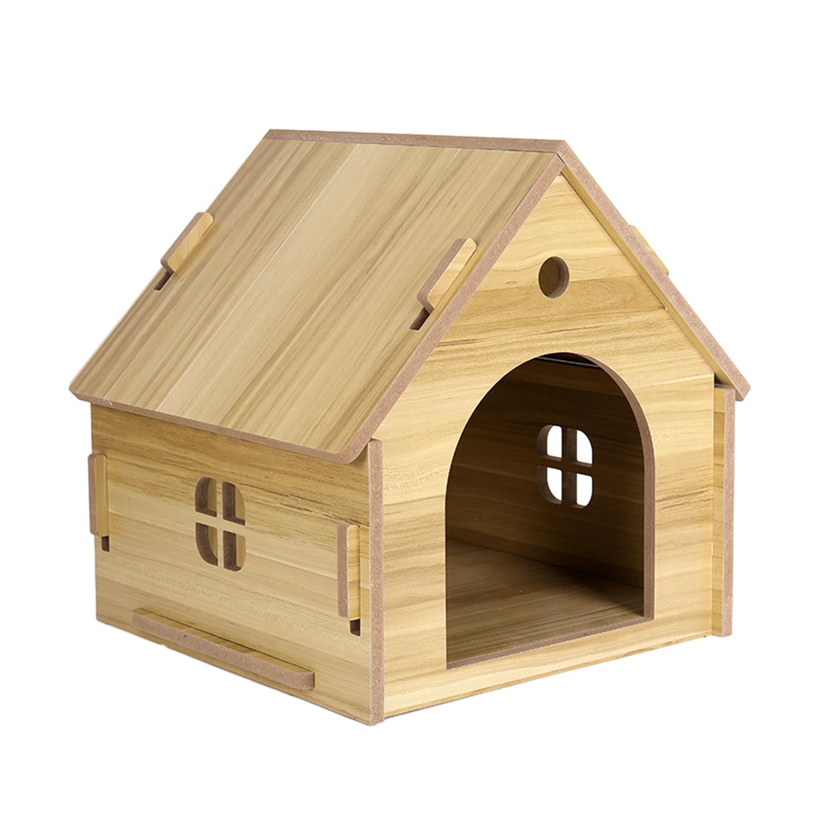 FITYLE Outdoor Cat House Puppy Cave Feral Cats Outside Shelter Ducks Small Dogs Wooden Sturdy Structure Rabbit Hutch Hideout Cat color