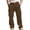 Brown—Men's Pants, variant on Mens Cotton Linen Pants Casual Loose Summer Beach Pant Lightweight Wide Leg Flat Front Work Trousers with Pockets Dark Gray XL