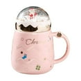 thumbnail image 1 of Taza de café de 401-500 ml, taza de Papá Noel, taza de té con tapa, regalo de Año Nuevo para niños Rosado, 1 of 9