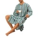 thumbnail image 4 of CAMISA DE NOCHE CHIC PARA HOMBRE Rayas de Manga Larga Cierre de Botón Dos Bolsillos Camisones XL Verde, 4 of 4