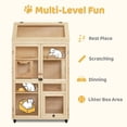 thumbnail image 5 of MCombo Wooden Cat House with Opening Top Skylight, Luxury Cat House with Multiple Levels for Indoor Cats, Lockable Doors, Wheels, CT392, 5 of 7