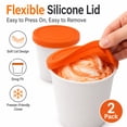 thumbnail image 4 of Premium Ice Cream Containers (2 Pack - 1 Quart Each) Perfect Freezer Storage Tubs Container with Silicone Lids for Ice Cream, Sorbet and Gelato - Orange, 4 of 10