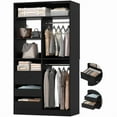 thumbnail image 6 of Homieasy 36'' Freestanding Closet System with Drawers, Walk-in Closet Organizer with Hanging Rods and Shelves, Heavy Duty Wardrobe System for Closet, Bedroom, Black, 6 of 9