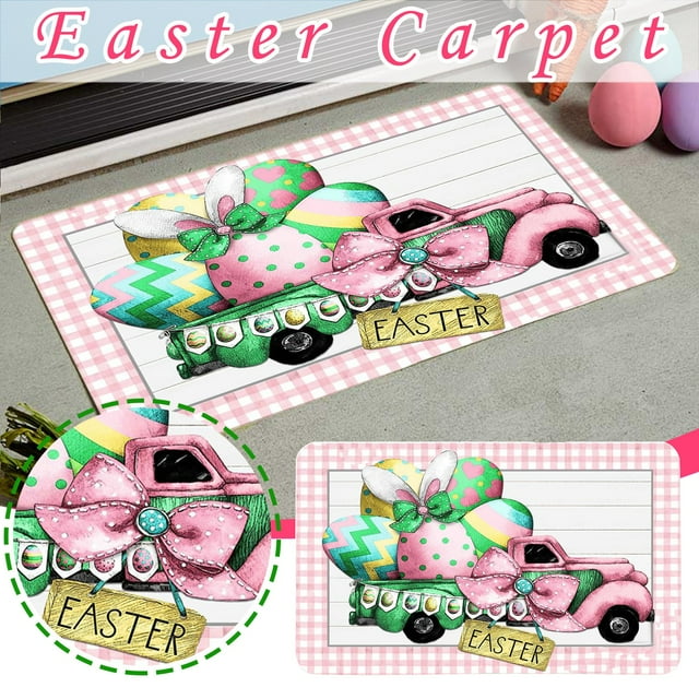 Xihbxyly Rug Area Rug Living Room Bedroom Rug Easter Day Welcome Doormats Home Carpets Decor Carpet Living Room Carpet
