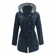 thumbnail image 4 of BODOAO Rain Jacket Women Striped Lined Hooded Lightweight Raincoat Outdoor Waterproof Windbreaker Travel Jacket Raincoat Women Long Trench Coats Lined Windbreaker Travel Jacket S Xxl Navy M, 4 of 9
