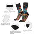 thumbnail image 6 of Goofa Galactic Jungle Dinosaurs Printed Men's Crew Socks, Soft Durable Breathable Moisture-Wicking with Odor Control Cotton socks, 6 of 9