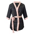 thumbnail image 3 of Intimates Women Silk Long Sleeve Satin Pajamas Sleepwear Robe With Belt Bathrobe, 3 of 9