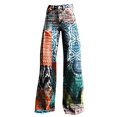 thumbnail image 4 of Women's Casual Pants 2025 New Summer Flower Wide Leg Pants Lightweight And Loose Casual Colorful Pants Imitation Jeans,Blue Women's Casual Pants XXXL, 4 of 4