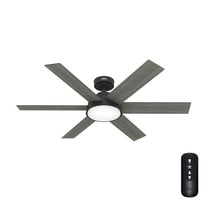 Restored Hunter Fan 52 inch Casual Matte Black Finish Indoor Ceiling Fan With LED Light Kit and Remote Control (Refurbished)