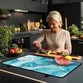 thumbnail image 3 of Renewold Glass Top Stove Cover for Electric Stove, Foldable Cooktop Protector Multipurpose Mat Washer Dryer Top Protector Kitchen Decor Accessories, Blue Marble, 3 of 7