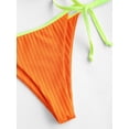 thumbnail image 5 of ZAFUL Women Swimsuit Mono Wire Padded Neon String Bikini Set Orange S, 5 of 5