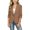 Coffee, variant on Graduation Ceremony Blazer Jacket for Girls, 3/4 Sleeve Solid Color Notched Lapel Button Front Classic Fit with Exterior Pockets