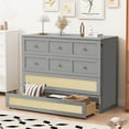 thumbnail image 4 of Harper & Bright Designs Full Murphy Bed Cabinet Bed, Full Size Murphy Bed with Storage Drawers, Wood Full Wall Bed Rattan Chest Murphy Bed Frame, Gray, 4 of 18