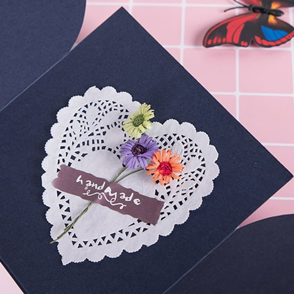 Masteelf White Heart Shaped Paper Doilies for Decor Oil Absorbing Lace Cake Dessert Liner 5 5 Inch