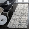 thumbnail image 4 of SAFAVIEH Fontana Daphne Block Shag Area Rug, Ivory/Grey, 3' x 5', 4 of 10