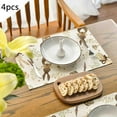 4PCS Easter Western Placemat Cheerful Bunny Egg Table Decoration Non