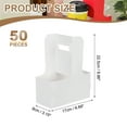 thumbnail image 2 of Uxcell Drink Carrier with Handle, 50 Pcs Kraft Paperboard 2 Cup Holder for Hot or Cold Drinks White, 2 of 6