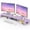 Purple, variant on Dual Monitor Stand Riser with Smartphone Holder, Adjustable Length & Swivel Angle, Ergonomic Wooden Desktop Organizer for PC Monitor, Laptop, Printer, Large Storage, Black