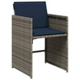 thumbnail image 5 of vidaXL 9 Piece Patio Dining Set with Cushions Gray Poly Rattan, 5 of 10