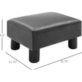 thumbnail image 2 of Ottoman Foot Rest, Small Foot Stool with Faux Leather Upholstery, Rectangular Ottoman Footrest with Padded Foam Seat and Plastic Legs, Bright Black 26, 2 of 5