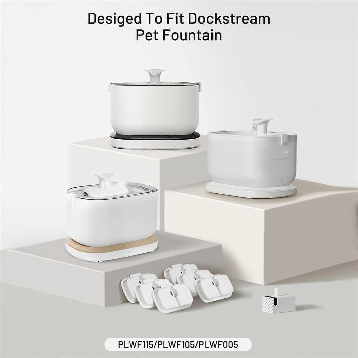 24 Pack Replacement Filters for Dockstream Wireless Cat Water Fountain PLWF005/PLWF115/WF105, Pet F