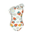thumbnail image 4 of Yiaed Floral Strawberr Print Women One Piece Swimsuits Tummy Control One Shoulder Bathing Suits Pattern Ruffle Swimwear-X-Large, 4 of 8