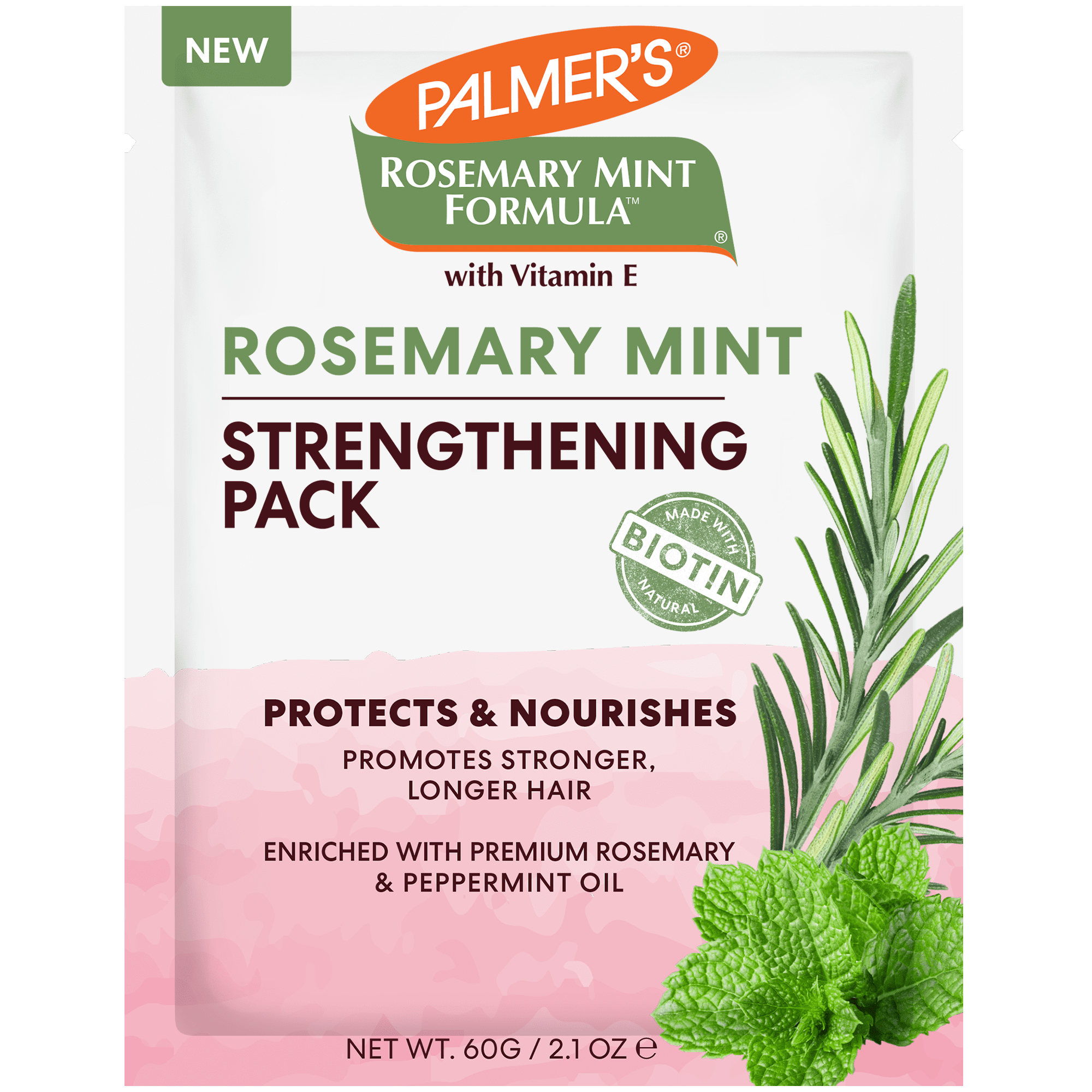 (2 pack) Palmer's Rosemary Mint Formula Strengthening Pack Conditioner; Hydrating, Protecting, and Stimulates Growth 2.1 fl. oz