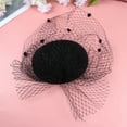 thumbnail image 4 of MasteelfCA Womens Black Woolen Hat Topper Mesh Fishnet Veil Small Hair Clips Funeral Headwear Hair Accessory, 4 of 7