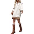 thumbnail image 5 of Women Casual Long Sleeve Sweatshirt Dress Quaeter Zipper Lapel Loose Mini Dresses, 5 of 7
