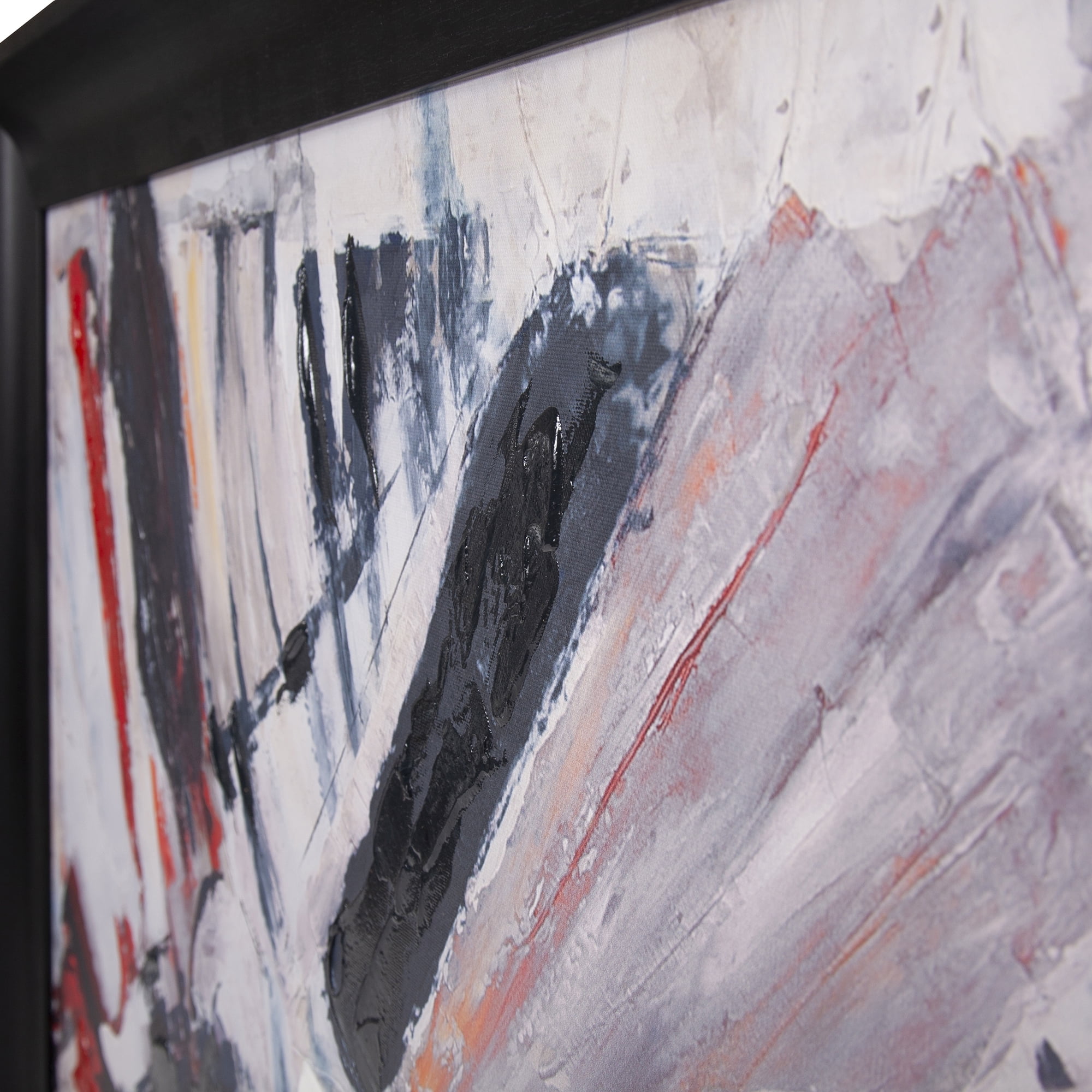 Tyler Dillon Abstract Framed Textured Wall Art in Red/Black/White 36.25H x 36.35W
