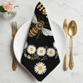 thumbnail image 2 of Black Daisy Bees Cloth Napkins, Spring Farmhouse Honey Floral Rings Washable and Reusable Dinner Napkins Set of 6, Table Napkin for Kitchen Party Birthday Wedding Hotel Housewarming 20"x20", 2 of 9