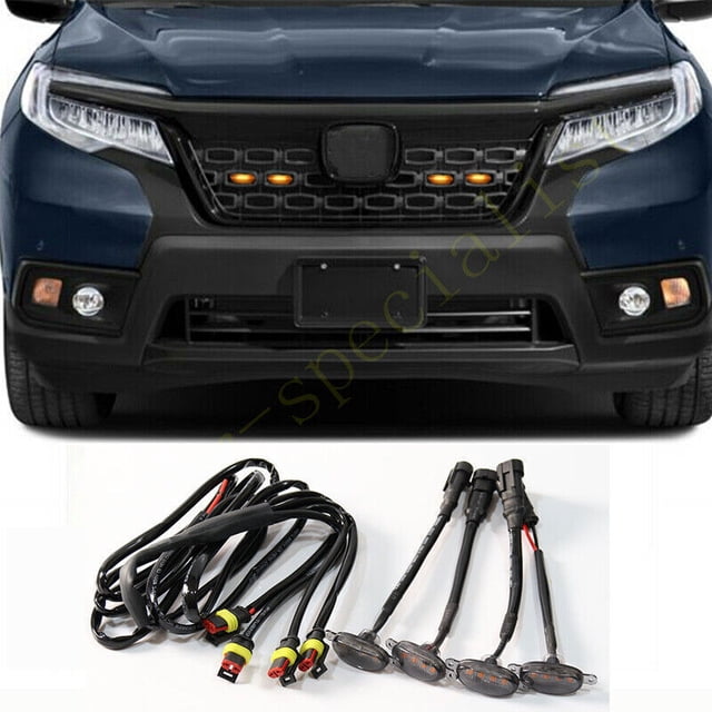 for Honda Passport 2019 - 2024 Raptor Style Grill Amber LED Smoke Marker Light Kit -
