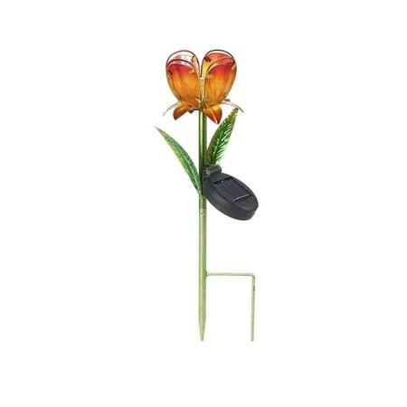 

Artificial Flowers Solar Lights Outdoor Decorative Flower Garden Lights Glass Petal Metal