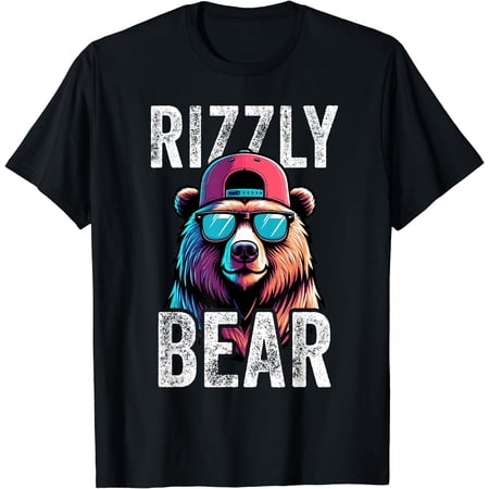 Rizzly Bear Grizzly Bear W Rizz Rizzler Funny Rizz T-Shirt, Vintage Birthday Gift