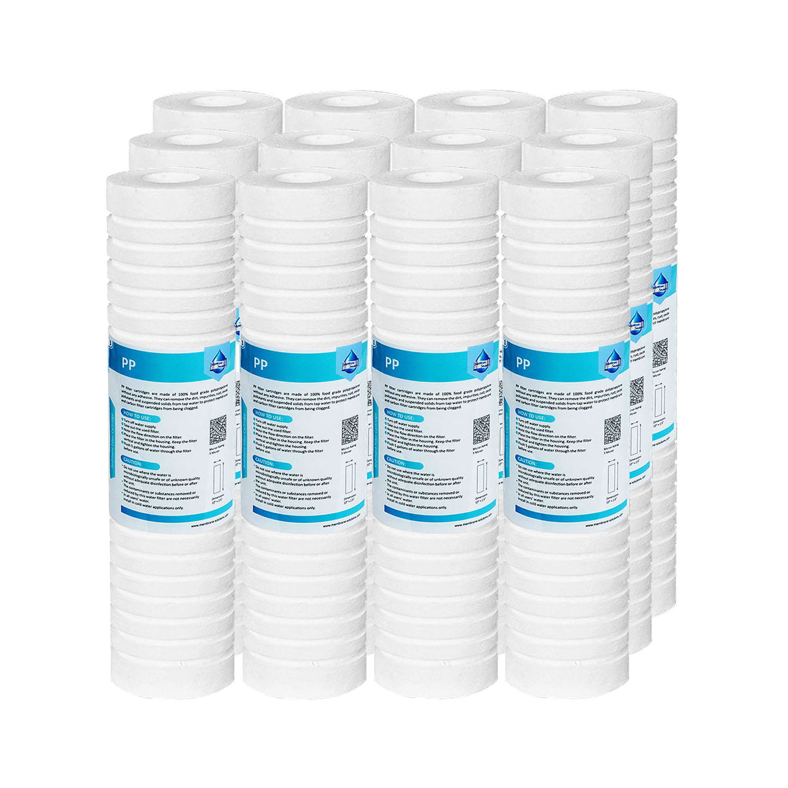 12 PACK 1 Micron Sediment Water Filters For Reverse Osmosis 10 in x 2.5 in. 