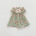 thumbnail image 4 of Vestido de niña con volantes y bordado de fresas Vestido de muñeca de manga corta con estampado de frutas de verano para niños, 4 of 5