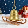 thumbnail image 4 of Vintage Hanging Bell for Christmas - Brass & Metal Decorative Bells for Door Knob, Tree, Wreath, Garden and Window, Rustic Holiday Ornament, 4 of 5
