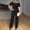 Black, variant on Sequin Set Womens 2 Piece Sets Summer Pleated Plus Size Sets Set Boat Neck Short Sleeve Slim Straight Full Length Green Women Outfits Sets,L