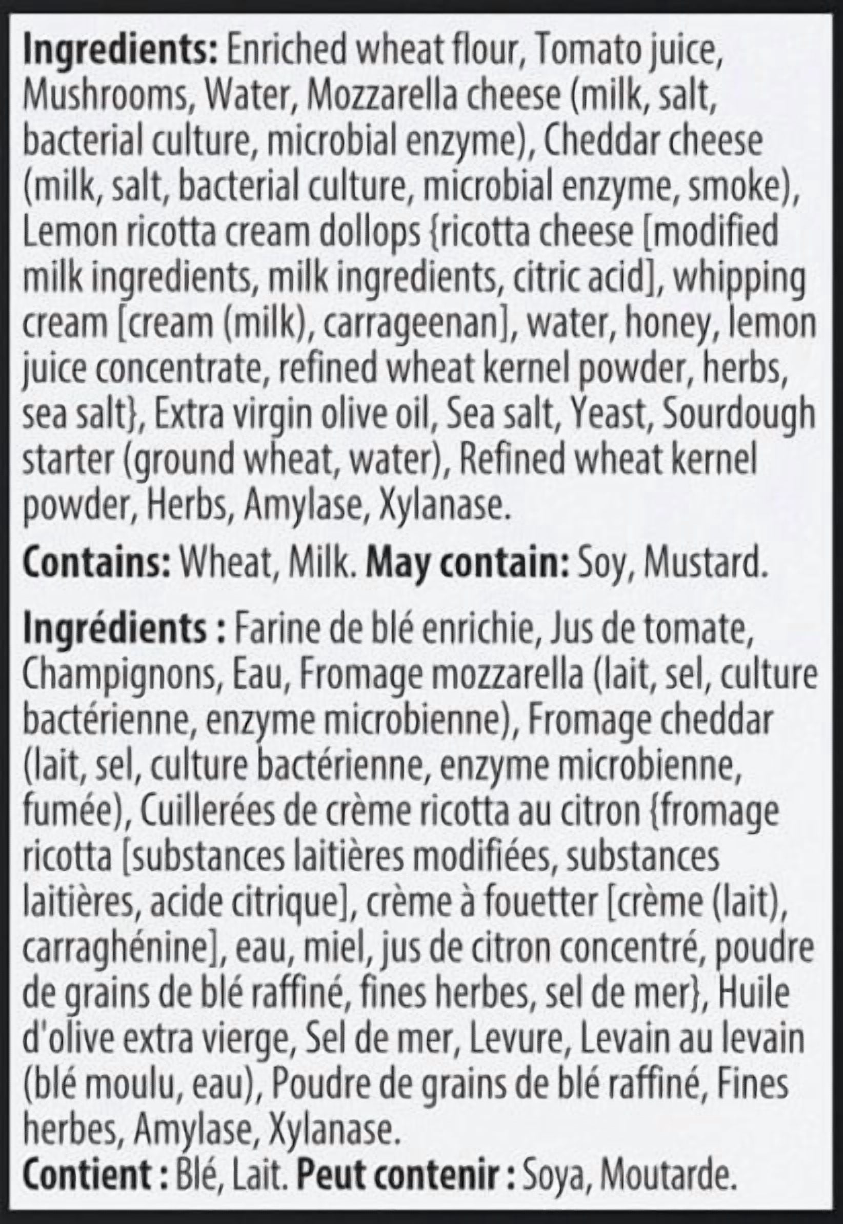 Suprema Champignon et Cuillerées de crème Ricotta au citron Suprema Champignon et Cuillerées de crème Ricotta au citron 525g