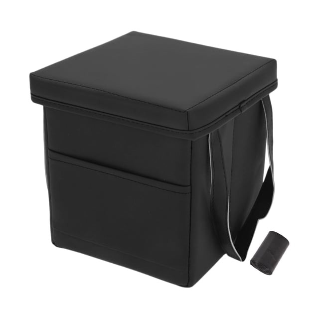 Bote de basura para automóvil Unique Bargains 1 Pc Bolsa de basura Bote de basura para el asiento del medio Cuero sintético negro 1 Pcs (S)