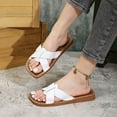 thumbnail image 5 of THDHVS Comfortable Sandals for Women,Womens Sandals,Women's Fashionable and Casual Summer Solid Color Open Toe Beach Slippers White 8.5, 5 of 5