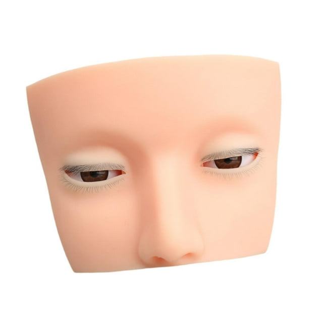 Yinanstore Eyelash Mannequin Head Lash Eyelashes Extension Soft Eyelid Mannequin Flat Eyelash Mannequin Practice Makeup Face for Starter Straight Eyelashes