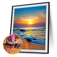 thumbnail image 2 of 5D DIY diamante pintura completo redondo taladro puesta de sol playa pared decoración arte de diamantes de imitación Hugtrwg Para estrenar, 2 of 9