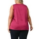 thumbnail image 3 of Camisetas sin mangas de satén de seda para mujer de tallas grandes Agnes Orinda, blusas casuales de cuello en V, camisetas básicas de verano 1X color rojo rosa, 3 of 6