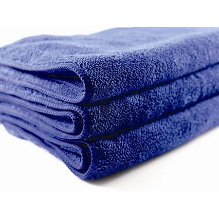 Large Microfiber Towel Heavy Plush Extra Large 700 GSM 15 x 25 Microfiber Cleaning Towel (Blue) Pack of 1 ()